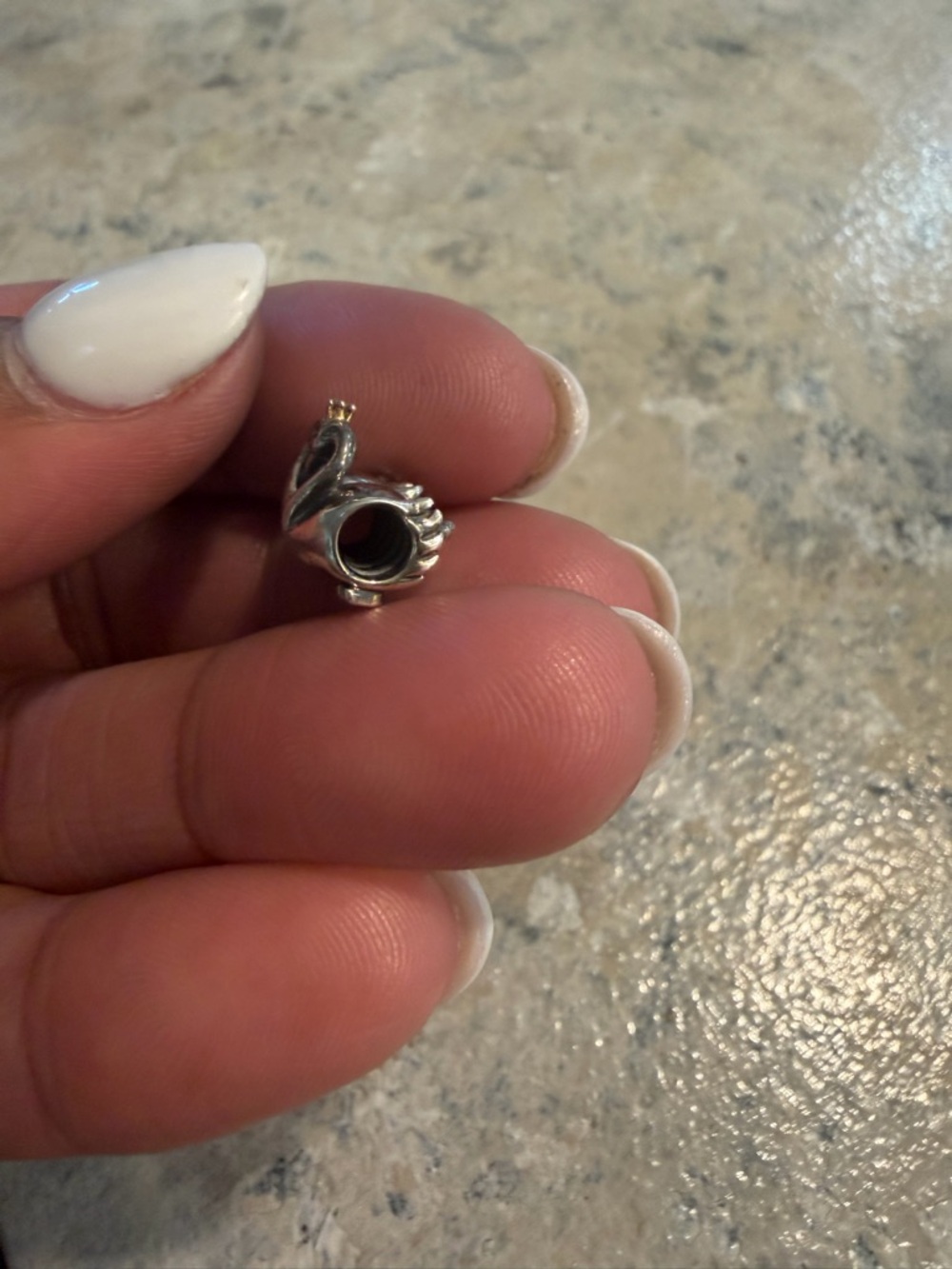 Authentic Pandora Sterling Silver & 14KT Gold Swan Embrace Charm - Picture 4 of 4